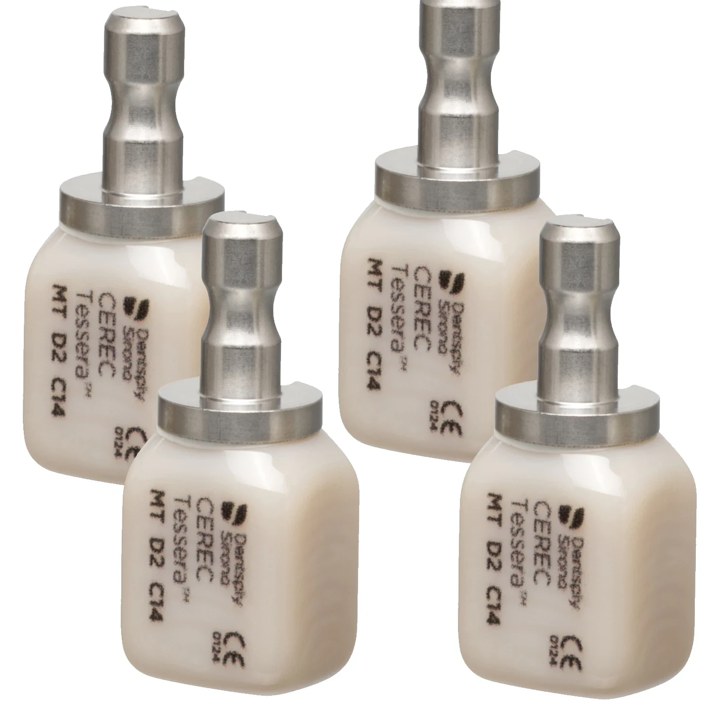 Cerec Tessera, CAD/CAM Fräsrohling, Form Block, MT, Farbe D2, Größe C14, Advanced Lithium Disilicate, Packung, 1 x 4 Stück