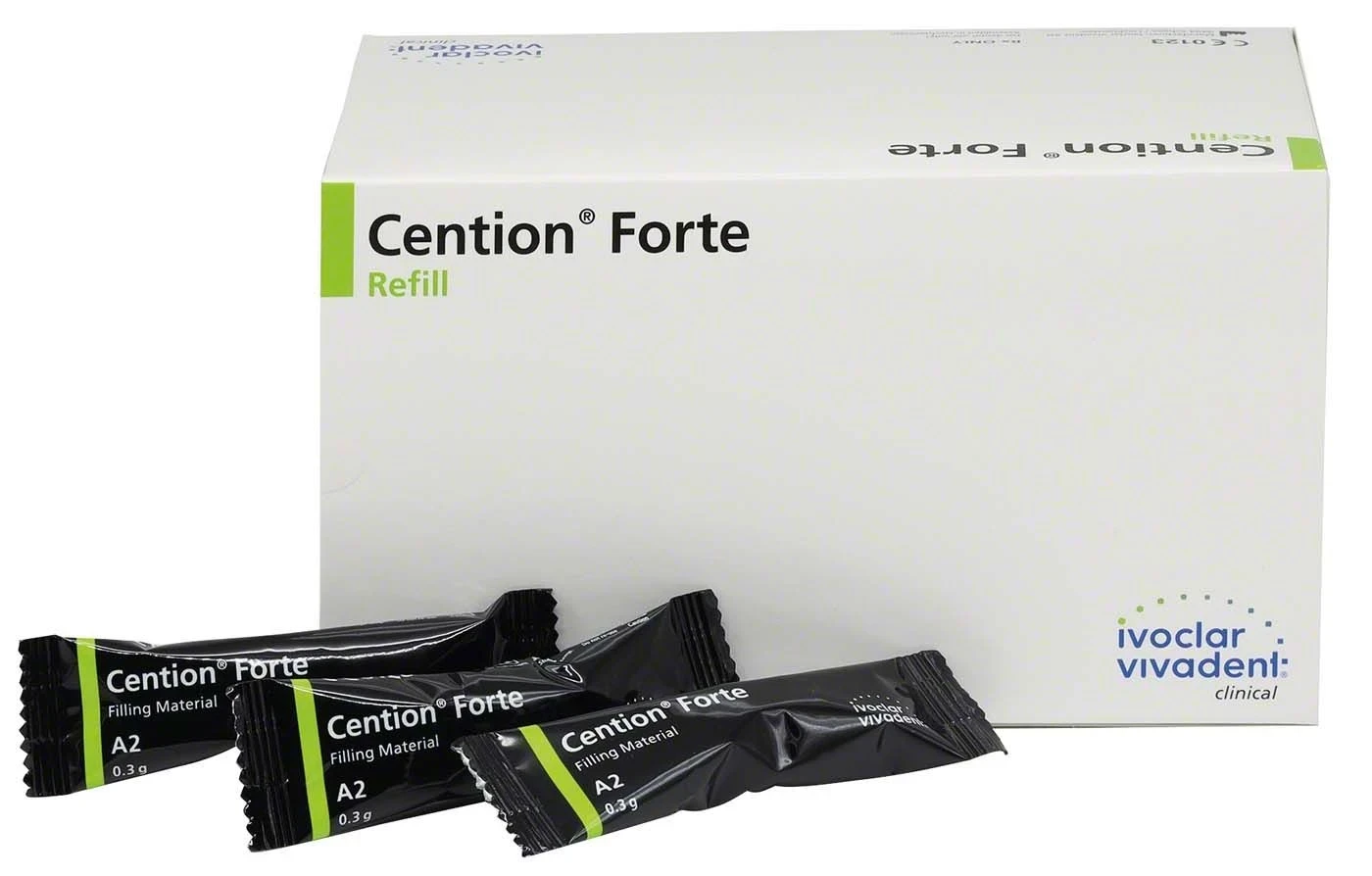 Cention Forte, Füllungsmaterial, selbsthärtend, röntgenopak, A2, 50 Kapseln à 0,3 g