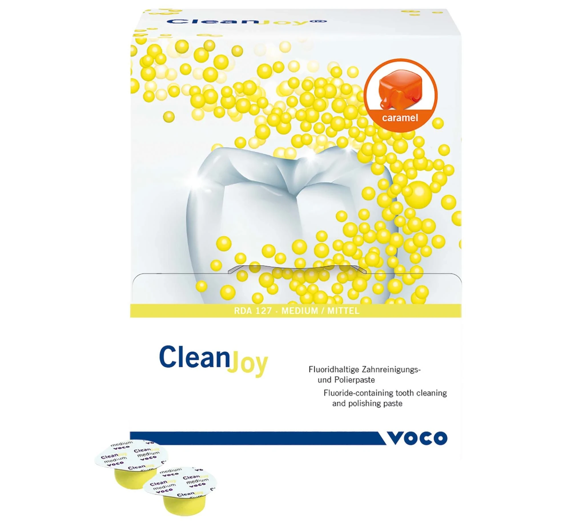 CleanJoy Polierpaste, Caramel, mittel, gelb, SingleDose à 200 Stück