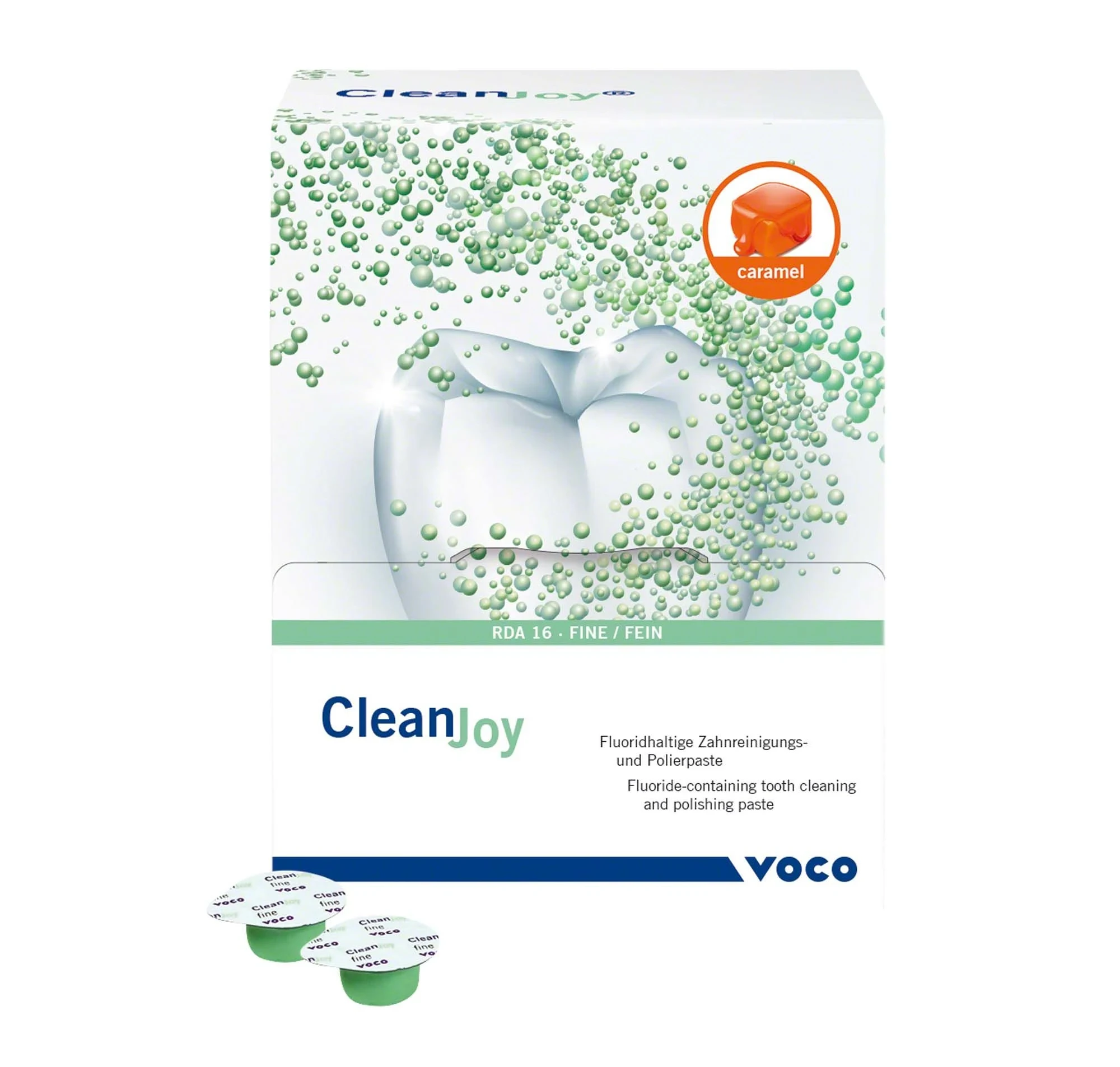 CleanJoy Polierpaste, Caramel, fein, grün, SingleDose à 200 Stück