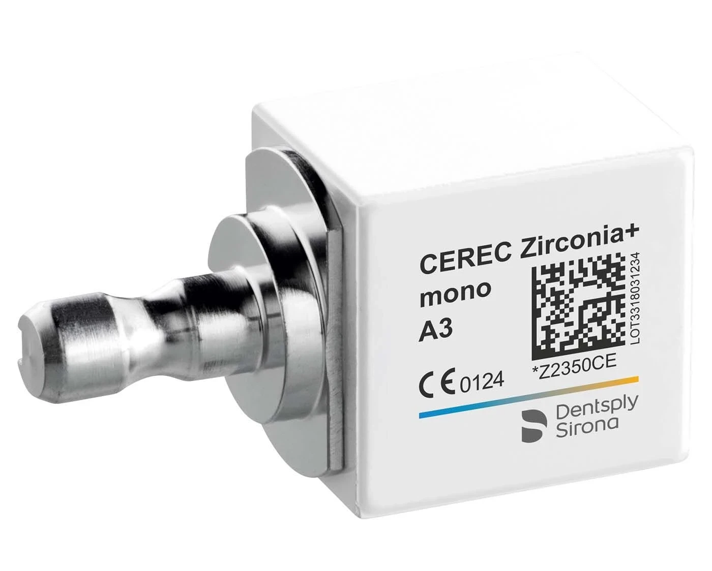 CEREC Zirconia+, CAD/CAM Fräsrohling, Form Block, Farbe A3, Größe mono, Packung, 1 x 3 Stück, geeignet für inLab MC XL mit dem Modus „Nassfräsen“, inLab MC X5 mit dem Modus „Trockenfräsen“