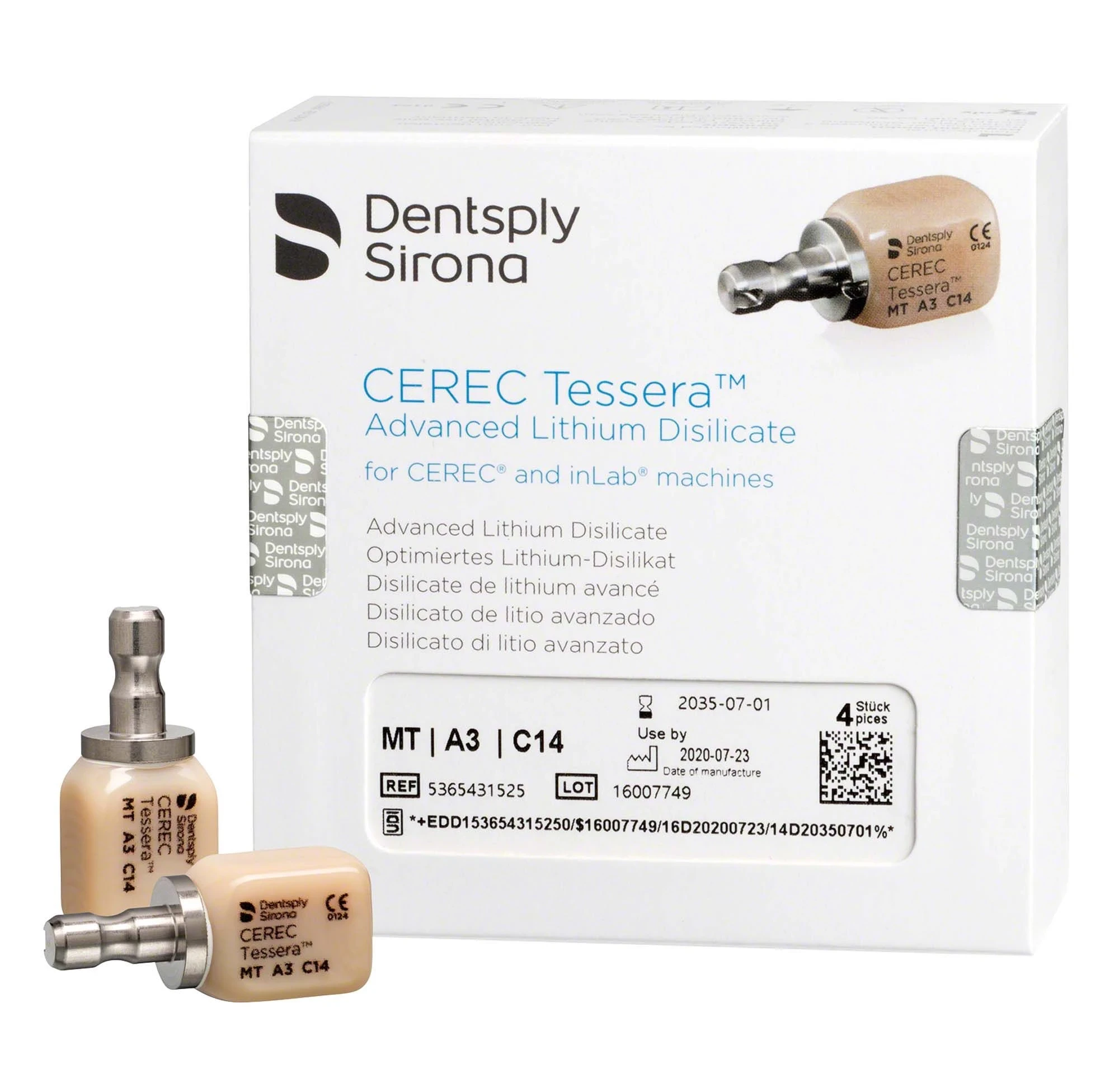 CEREC Tessera Blöcke, Variante MT, A3,C14, Packung à 4 Blöcke