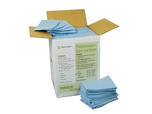 Schutzservietten Premium, feuchtigkeitsundurchlässig, dunkelblau, 33 x 45 cm, Packung 500 Stück