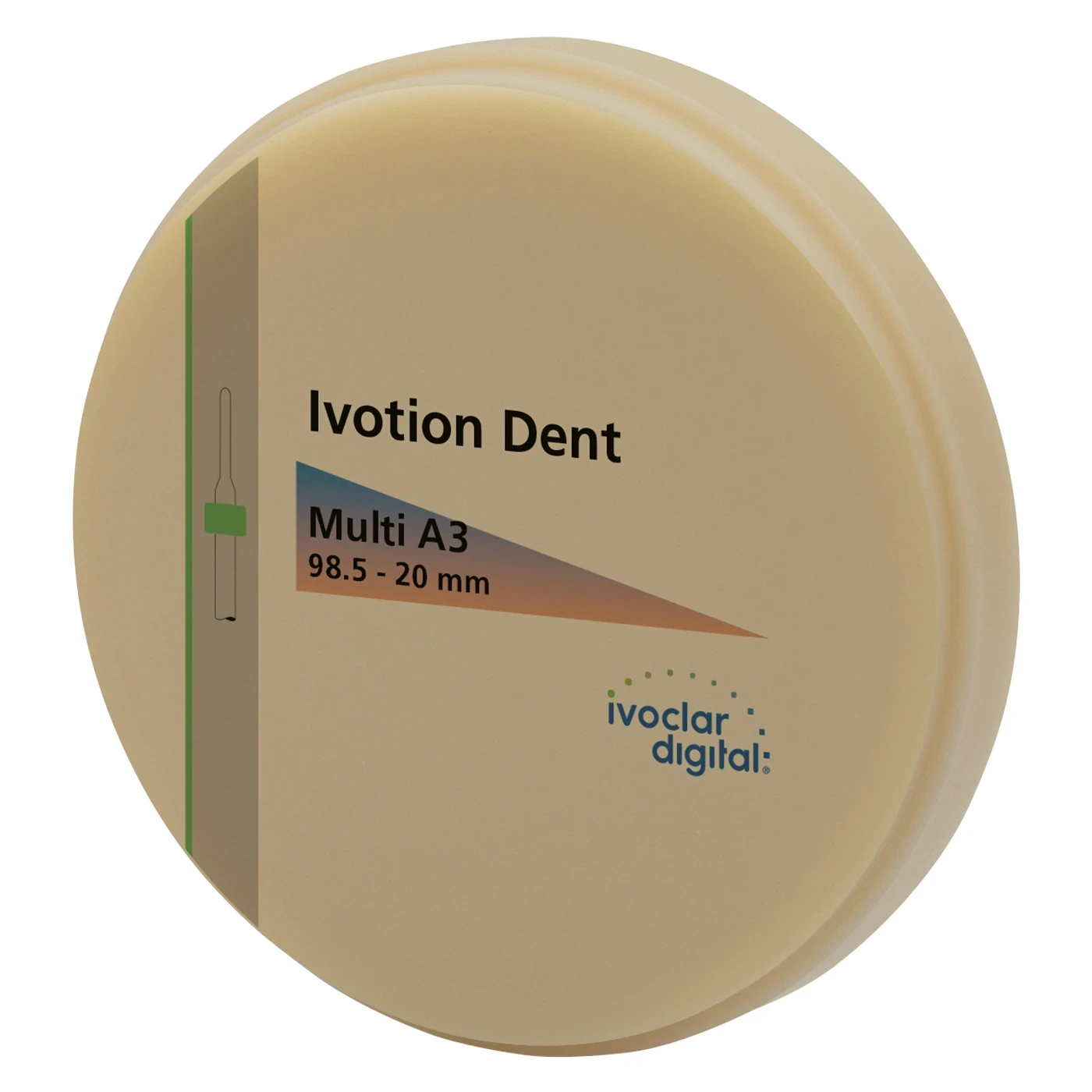 Ivotion Dent Multi, Scheibe aus DLC-Material, A3, Stärke 20 mm, Ø 98,5 mm, Packung à 1 Stück