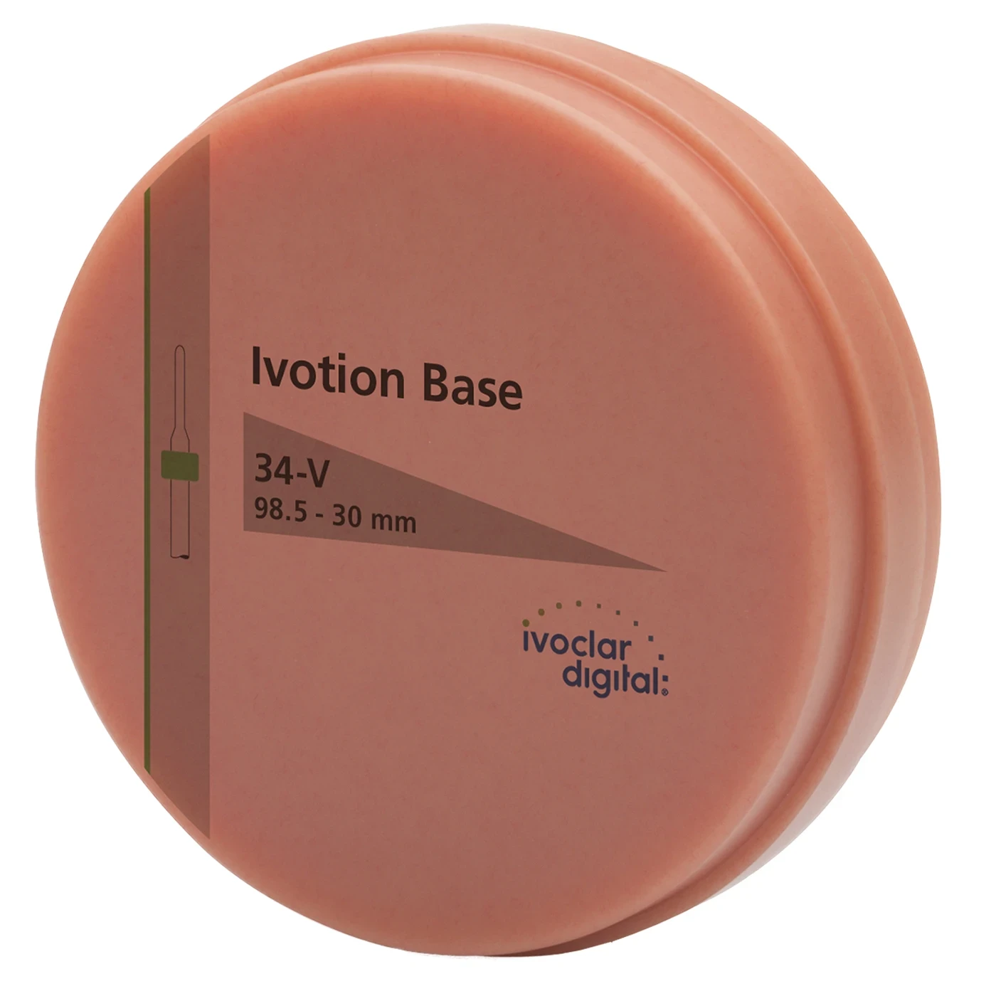 Ivotion Base, CAD/CAM Fräsrohling, Typ Disc, Farbe 34-V, Stärke 30 mm, Ø 98,5 mm, PMMA 1 Stück