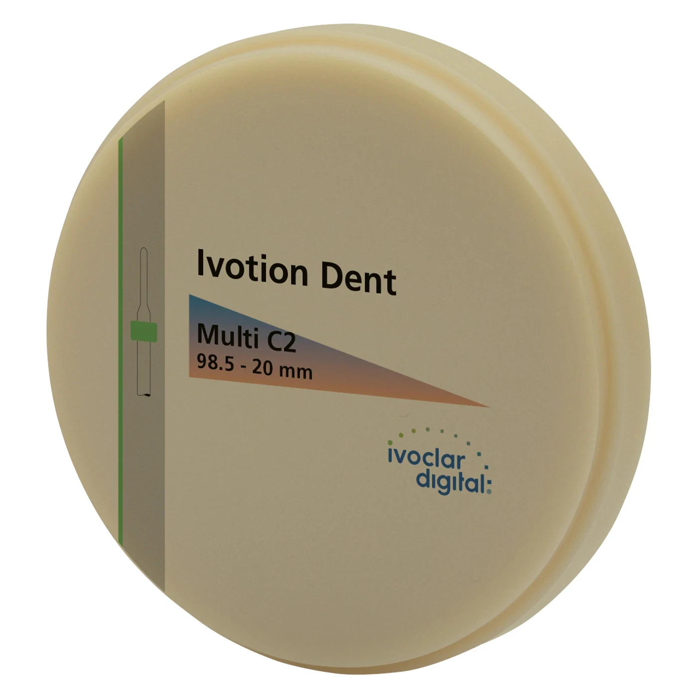 Ivotion Dent Multi, CAD/CAM Fräsrohling, Typ Disc, Multi, Farbe C2, Stärke 20 mm, Ø 98,5 mm, DCL, 1 Stück, geeignet für PrograMill