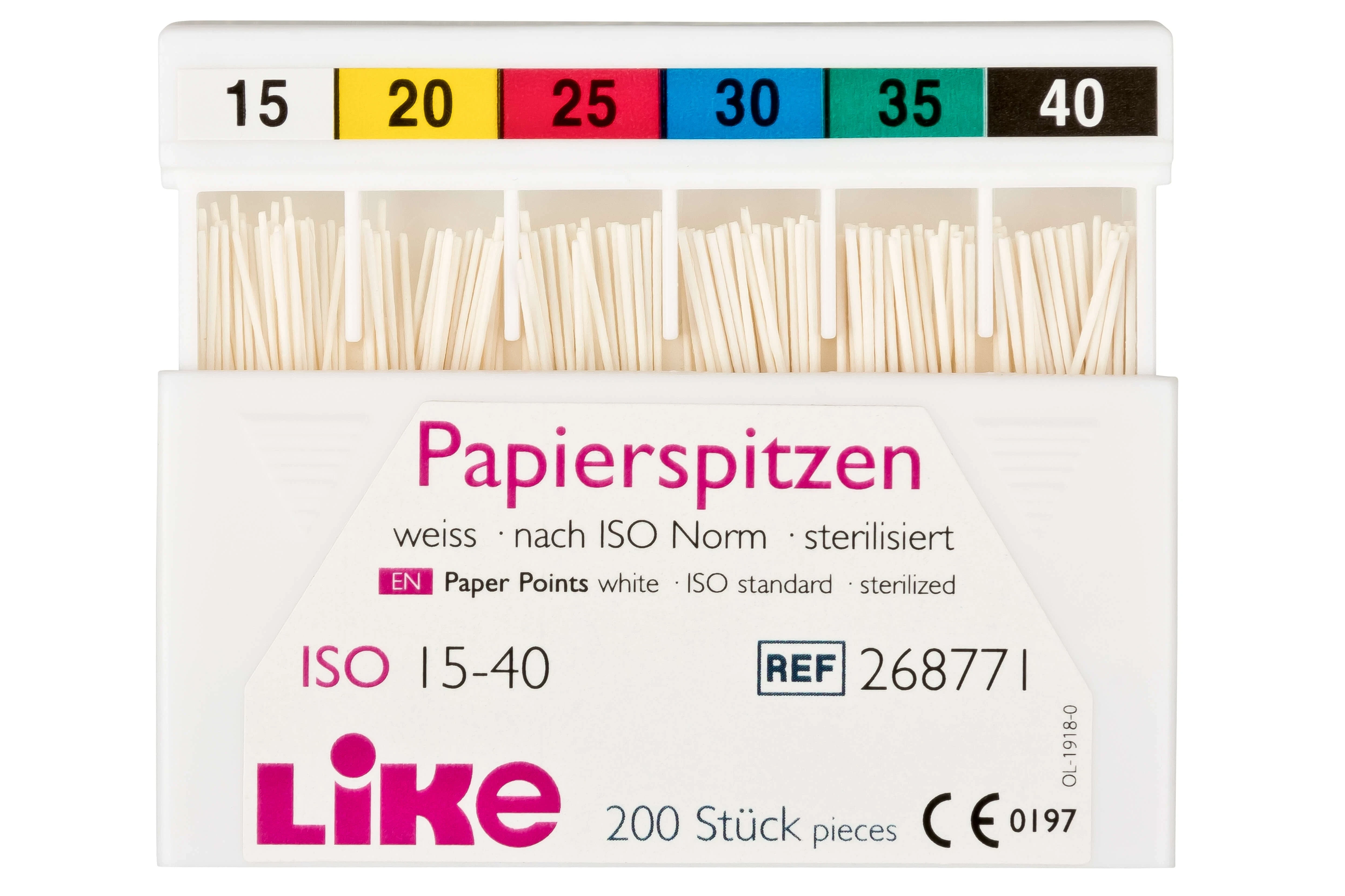 Papierspitzen, weiss, 15, Schiebeschachtel 200 Stück