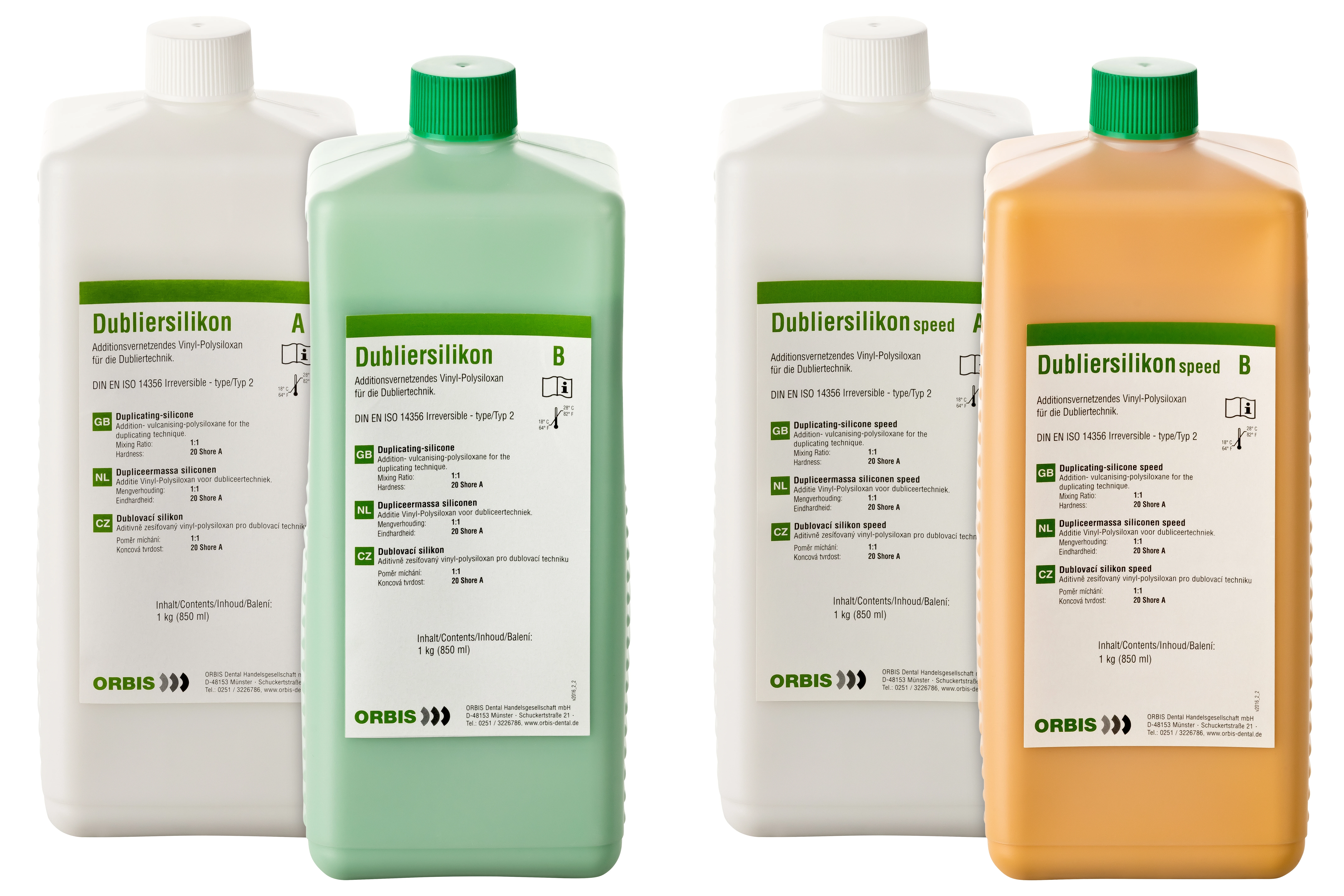 Dubliersilikon, Standard, 1:1, 2 Flaschen à 1 kg