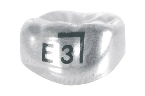 Edelstahlkronen, Milchmolar, UK 2, rechts, ELR3, ⌀ mesial/distal 9.8, Packung à 5 Stück