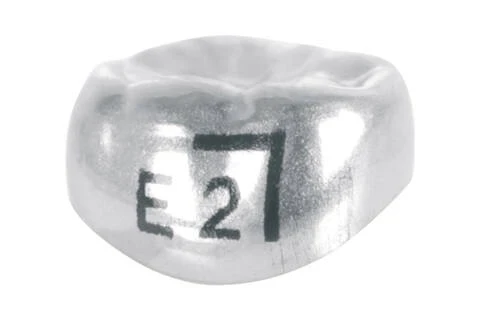 Edelstahlkronen, Milchmolar, UK 2, rechts, ELR2, ⌀ mesial/distal 9.4, Packung à 5 Stück