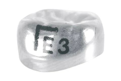 Edelstahlkronen, Milchmolar, UK 2, links, ELL3, ⌀ mesial/distal 9.4, Packung à 5 Stück