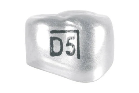 Edelstahlkronen, Milchmolar, UK 1, rechts, DLR5, ⌀ mesial/distal 8.8, Packung à 5 Stück