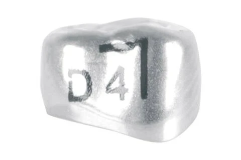 Edelstahlkronen, Milchmolar, UK 1, rechts, DLR4, ⌀ mesial/distal 8.4, Packung à 5 Stück