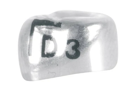 Edelstahlkronen, Milchmolar, UK 1, links, DLL3, ⌀ mesial/distal 8.0, Packung à 5 Stück