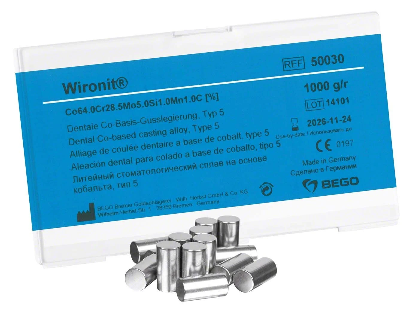 Wironit, Modellguss-Legierung, Packung à 1000 g
