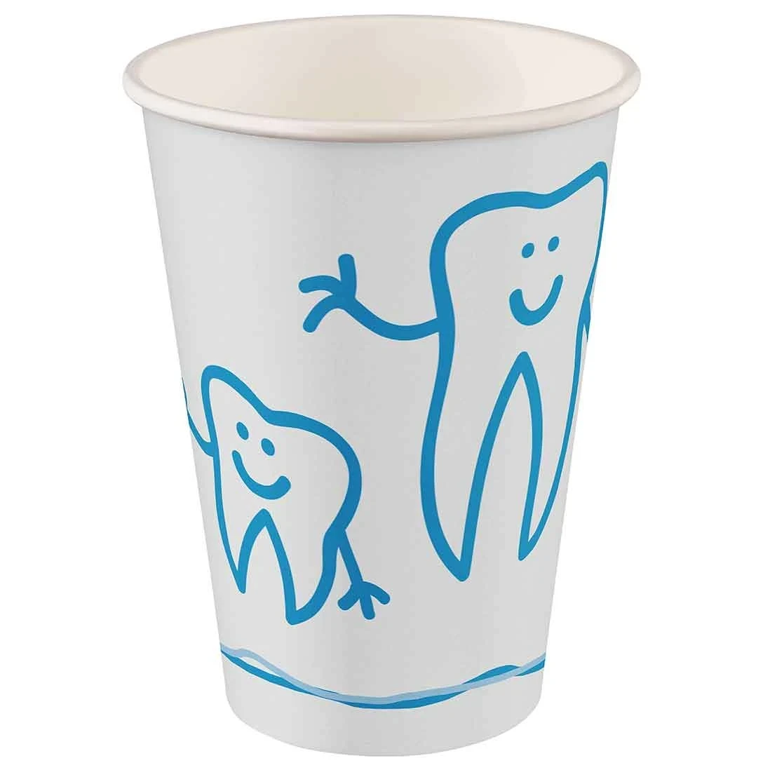 Mundspülbecher Hartpapier recyclebar Zahndesign weiß, 180 ml, Stück: Karton mit 2.000 Stück