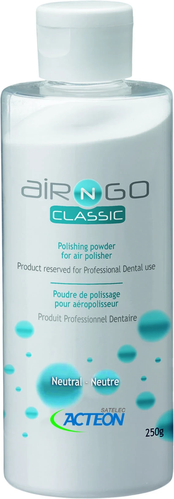 Air-N-Go Classic Pulverflasche, Zahnreinigung, Neutral, 4 Flaschen à 250 g