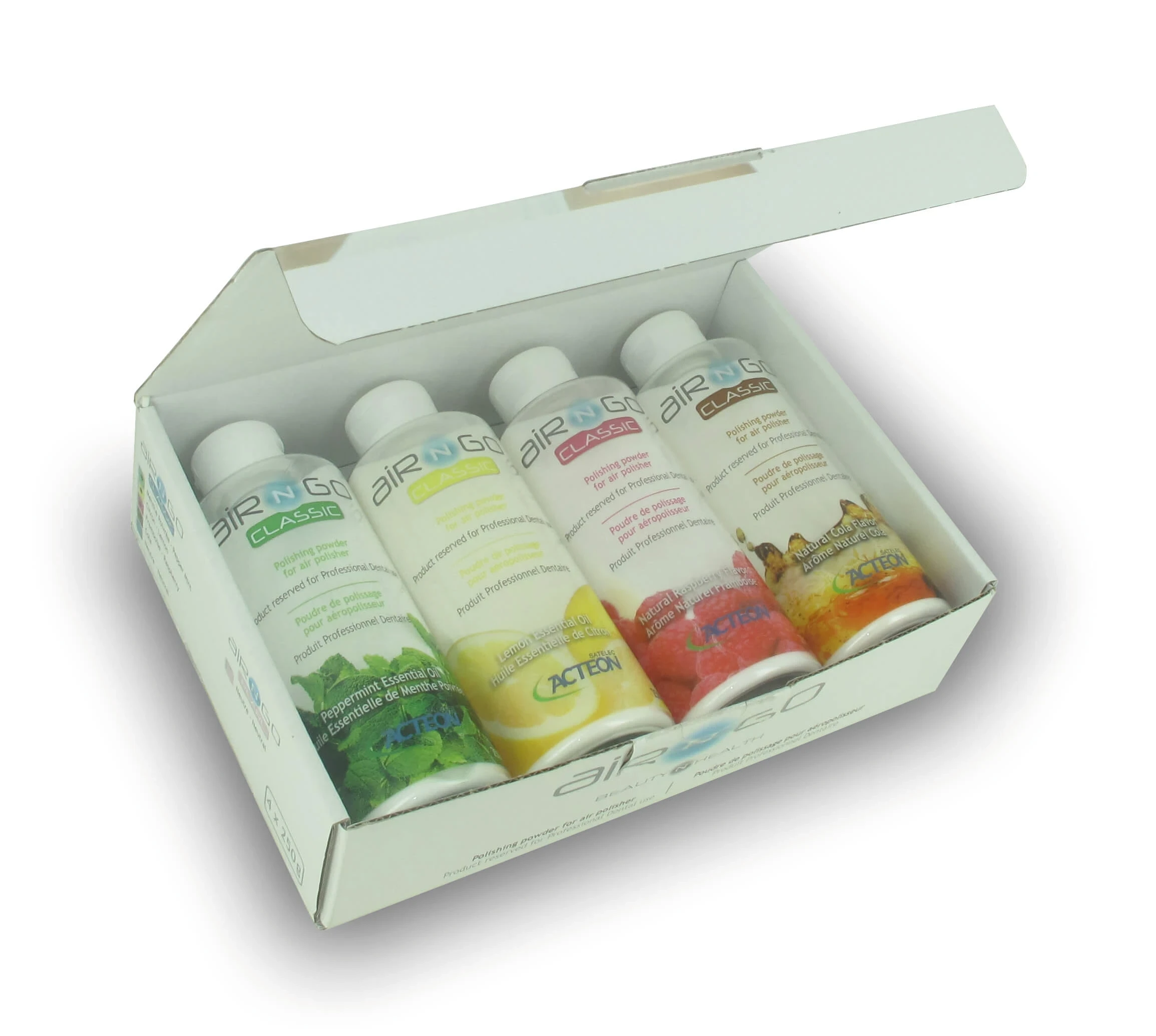 Air-N-Go Classic Pulverflasche, Sortiert, Karton 4 x 250 g Flasche (4 Sorten nicht wählbar)