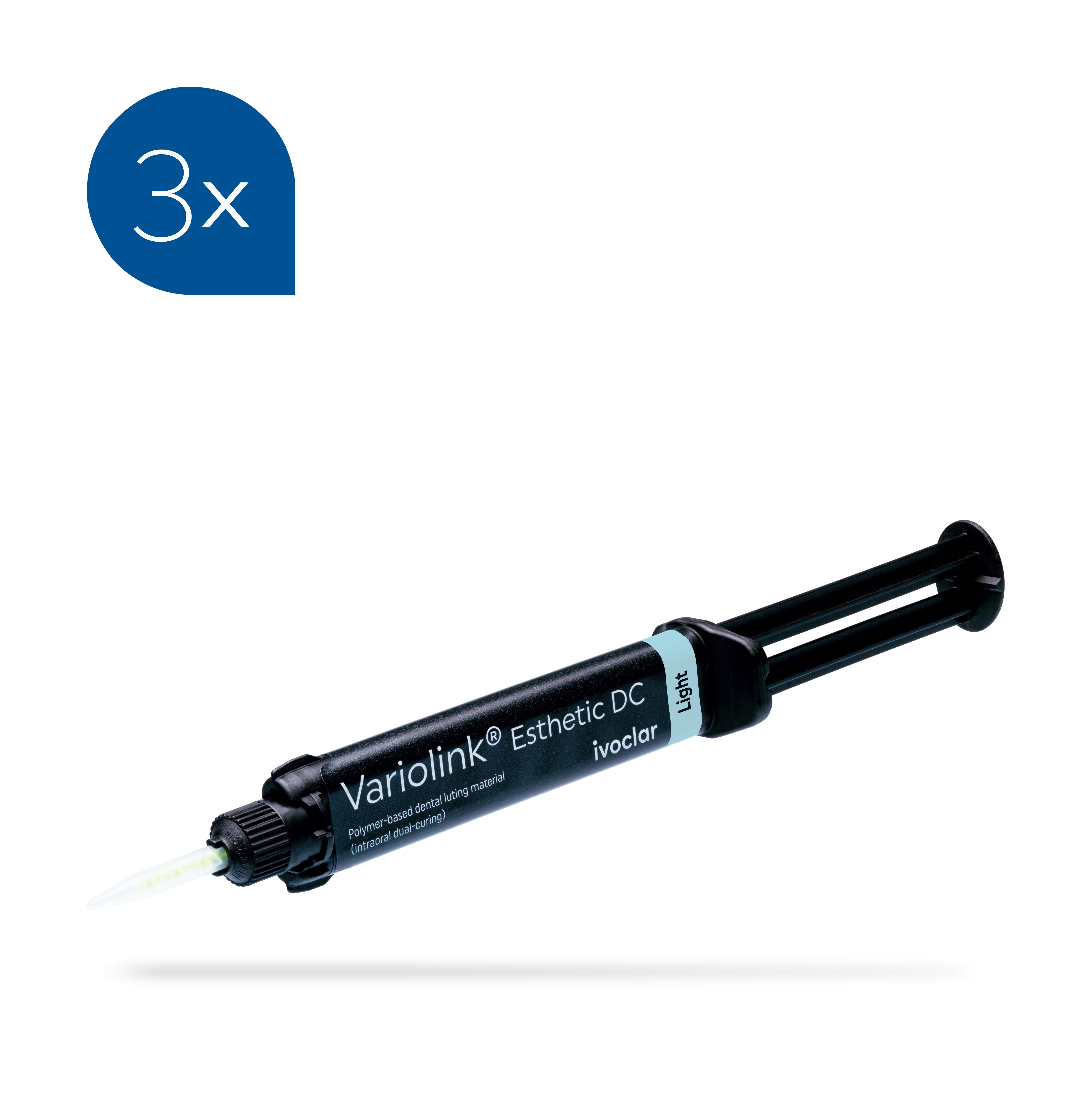 Variolink Esthetic DC, Befestigungscomposite, licht- und dualhärtend, light, Set, 3 Spritzen à 9 g