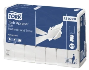Tork Xpress Multifold Handtücher Advanced, 2-lagig, 34 x 21 cm, weiß, Packung à 2856 Stück