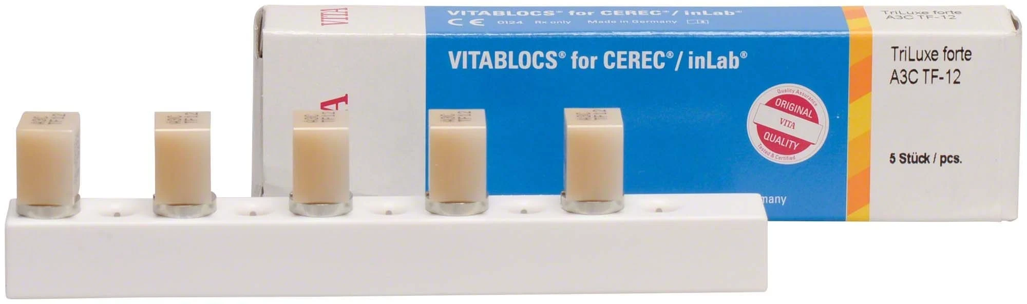 Vitablocs Triluxe forte classical für Cerec/inLab, A3C TF12, Packung à 5 Stück
