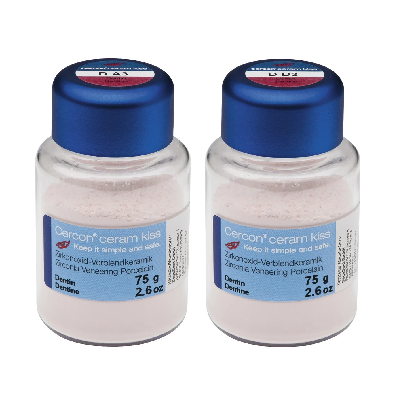 Cercon ceram kiss, Dentin D2, 75 g (DeguDent), 1 x Glas 75 g