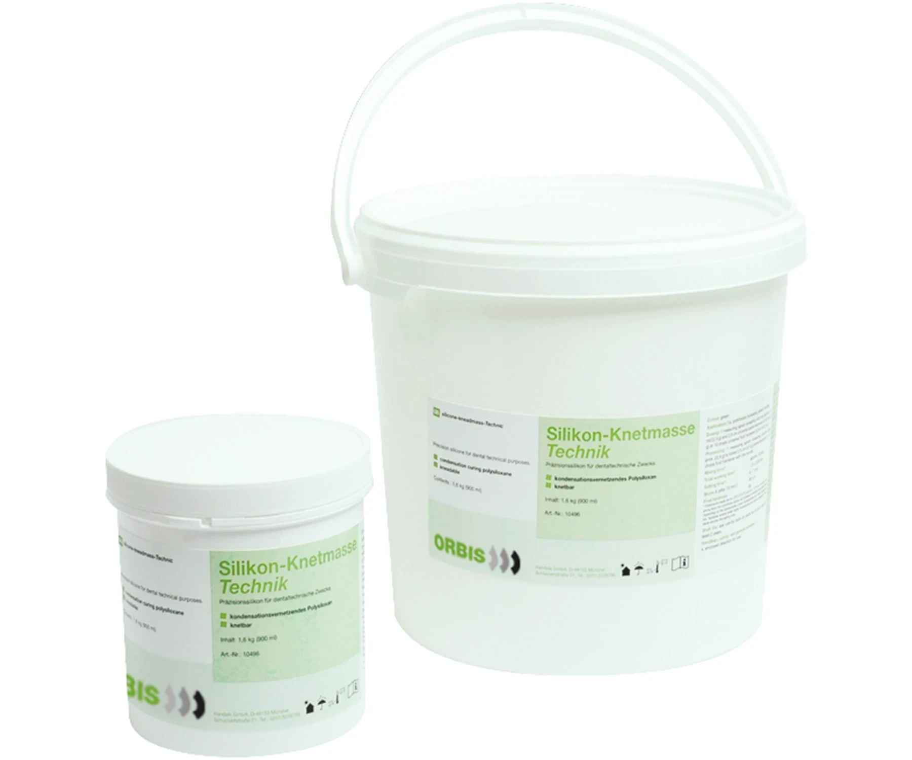 Silikon Knetmasse Technik, (ca. 10 kg), grün, 85 Shore A, Eimer 5800 ml