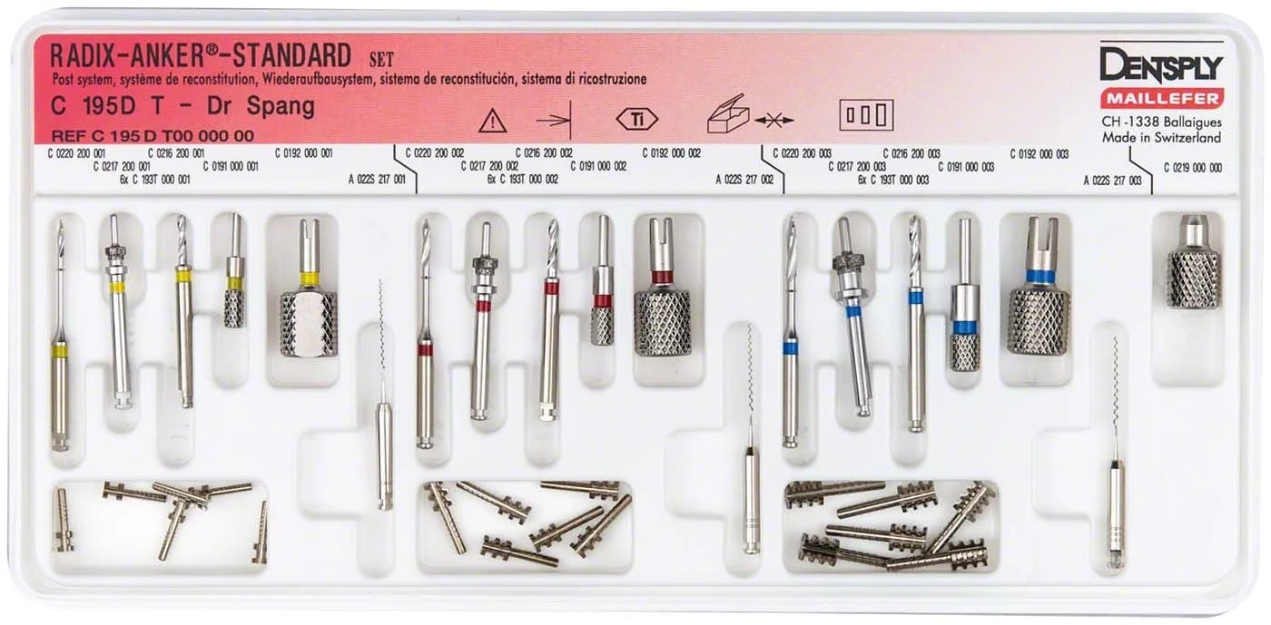 Radix-Anker Standard Set, Wurzelanker, Nickel-Titan, Gr. 1, 2, 3, Packung à 18 Stück
