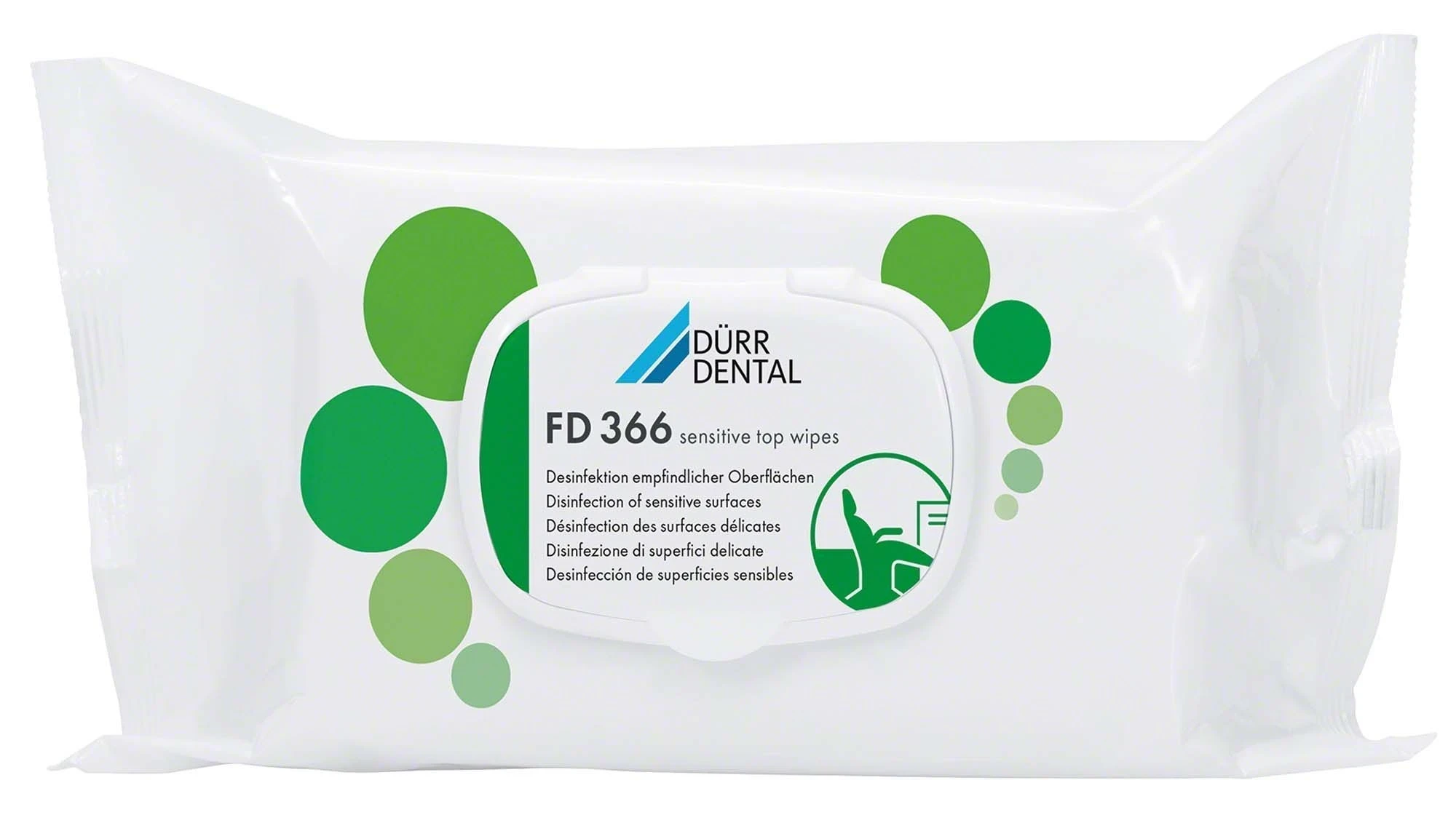 FD 366 Sensitive Top Wipes, Desinfektionstücher, 17,5 × 25 cm, Packung à 50 Stück