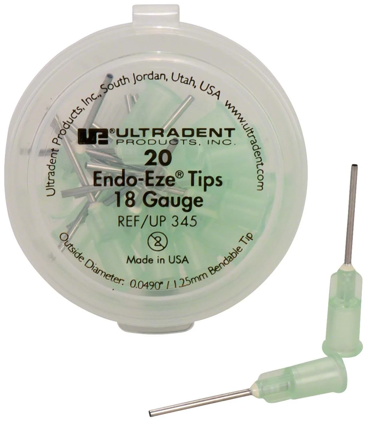 Endo-Eze Tips, Kanülen, G18, 1,25 x 19 mm, hellgrün, Packung à 20 Stück