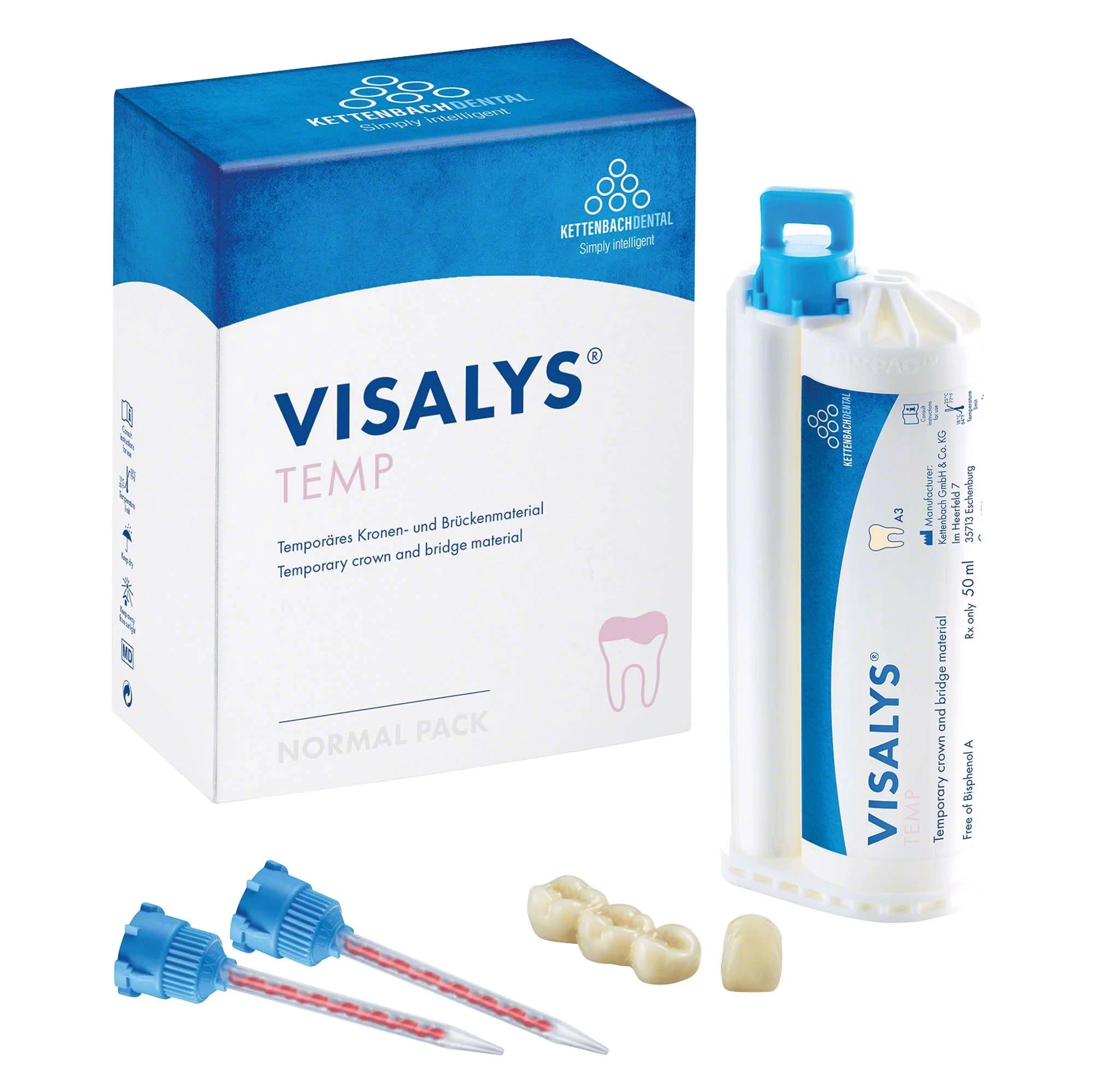 Visalys Temp, Kronen- und Brückenmaterial, A3 Kartusche à 50 ml