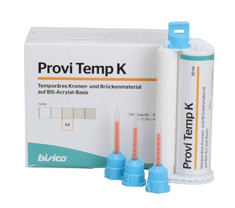 Provi Temp K, A2, Kartusche 50 ml, inkl. 15 Mischer hellblau 4:1