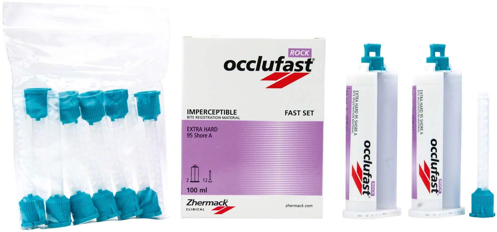 Occlufast Rock, A-Silikon-Bissregistrat, 2 Kartuschen à 50 ml