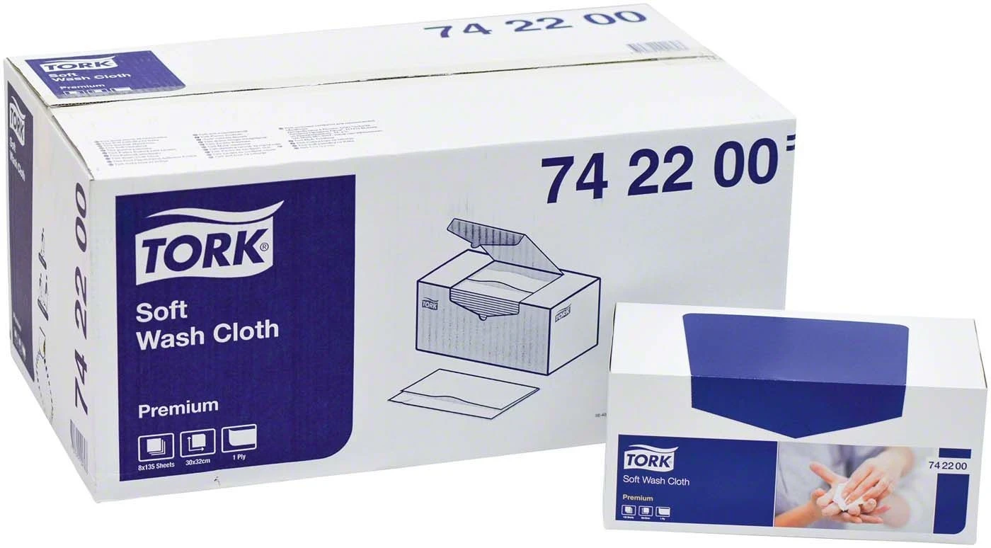 Tork Premium, Waschtuch, weich, 1-lagig, 30 × 32 cm, weiß, Packung à 1080 Stück
