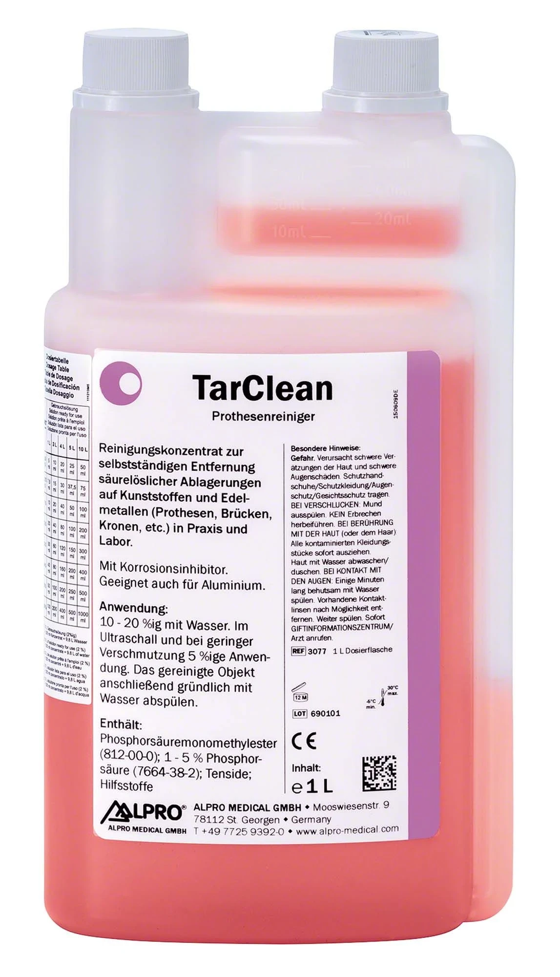 TarClean, Prothesenreiniger, Flasche à 1 Liter