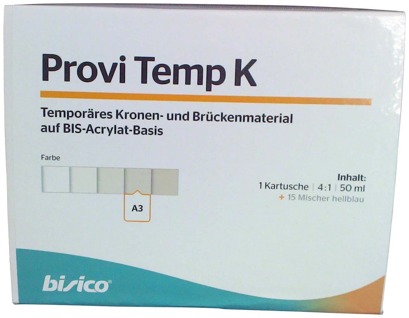 Provi Temp K, Kunststoffmaterial, A3, 4:1, Doppelkartusche à 50 ml