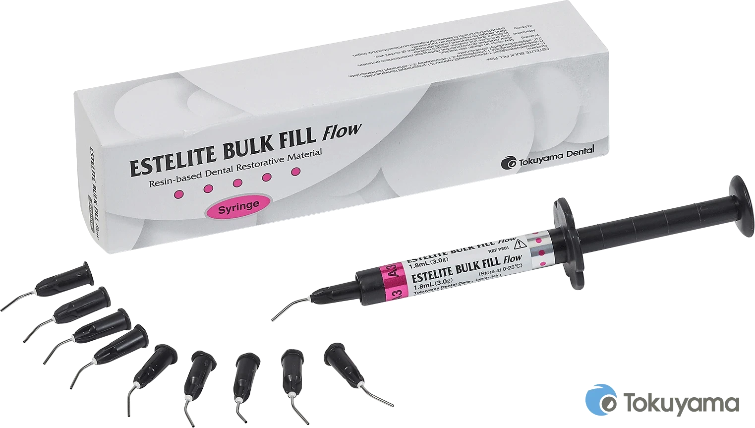 Estelite Bulk Fill Flow A1, Sub-Mikrofüller mit runden Füllstoffen, Spritze à 3 g + 10 Applikationstips