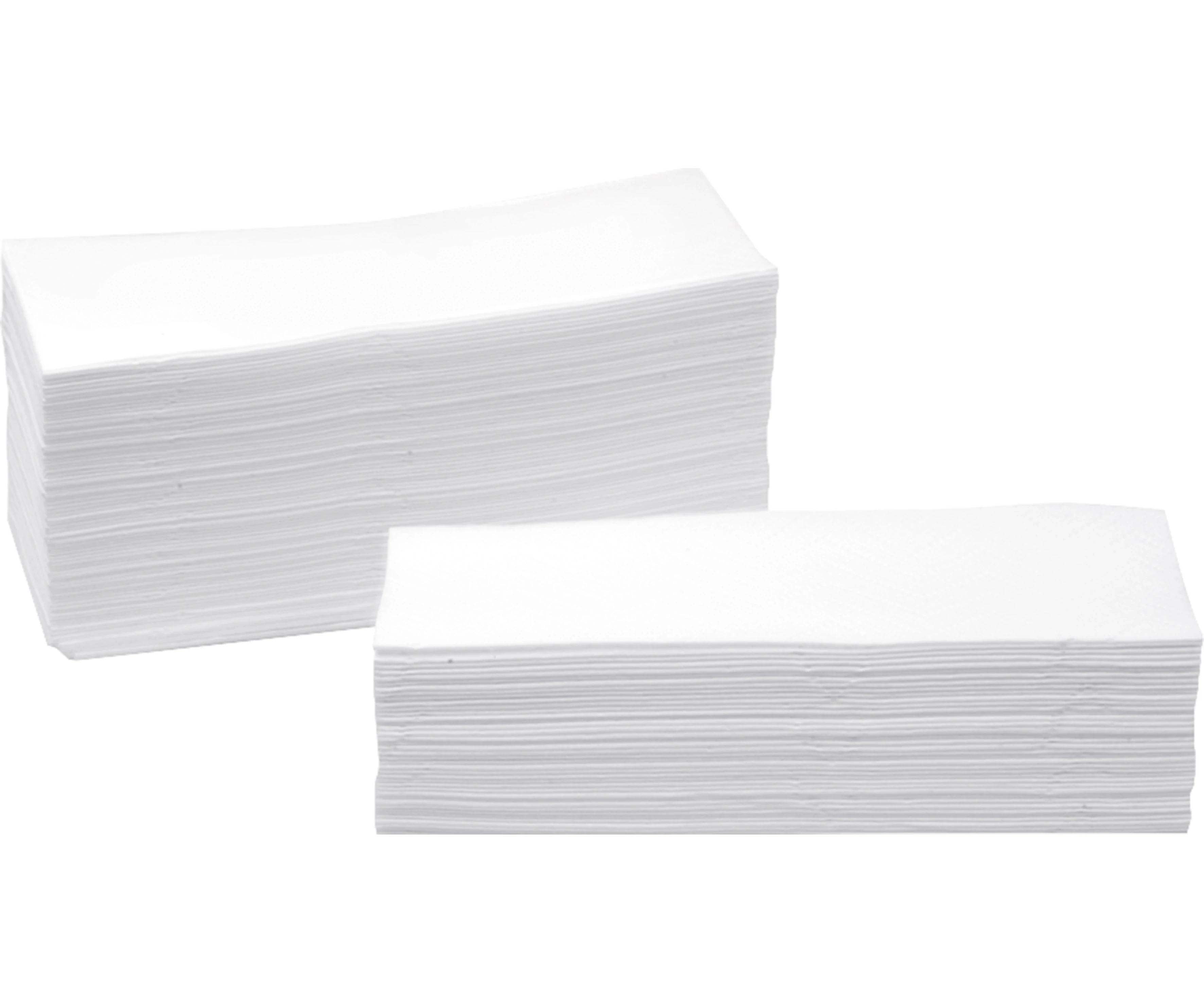 Einmal-Handtücher, 25 × 21 cm, aus Zellstoff, 2-lagig, hochweiß, Karton à 3200 Stück