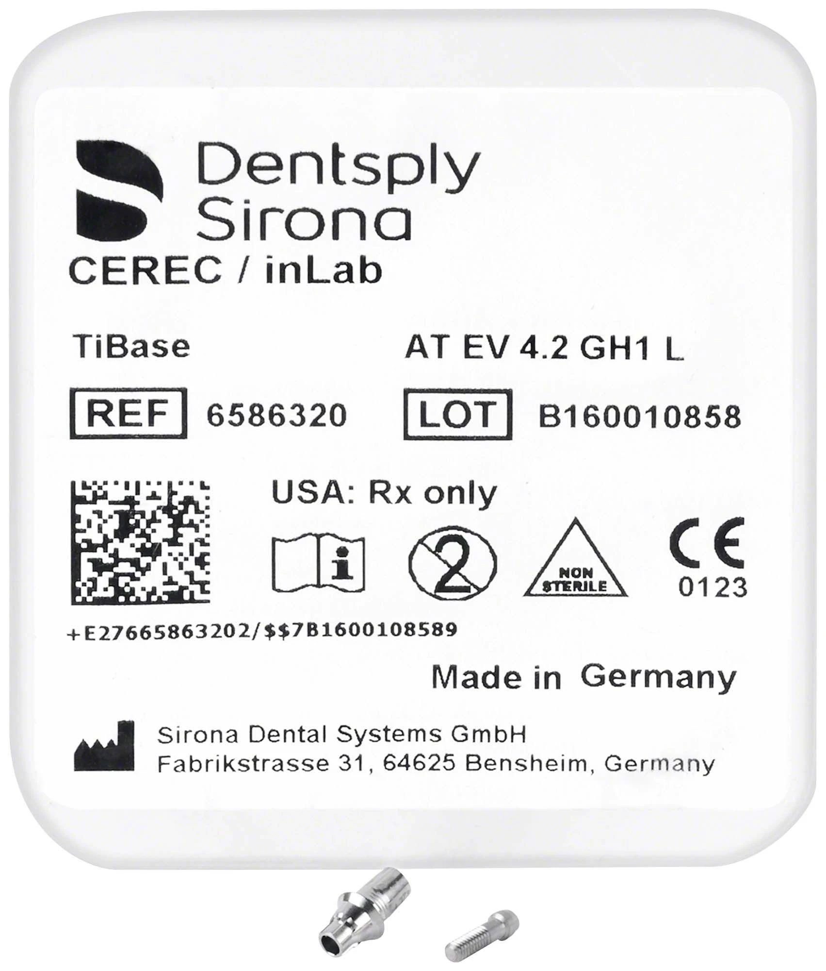 TiBase für Astra Tech EV 4.2 GH1 L, Titanklebebasen, Packung à 1 Stück