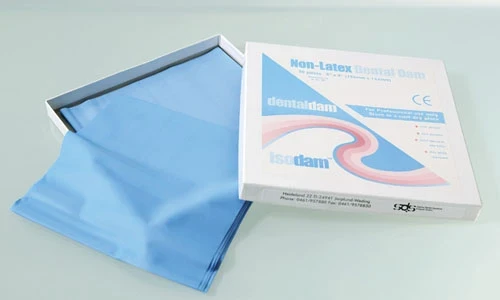 Isodam, Kofferdam, non-Latex, 15 × 15 cm, mittel, blau, Packung à 20 Stück