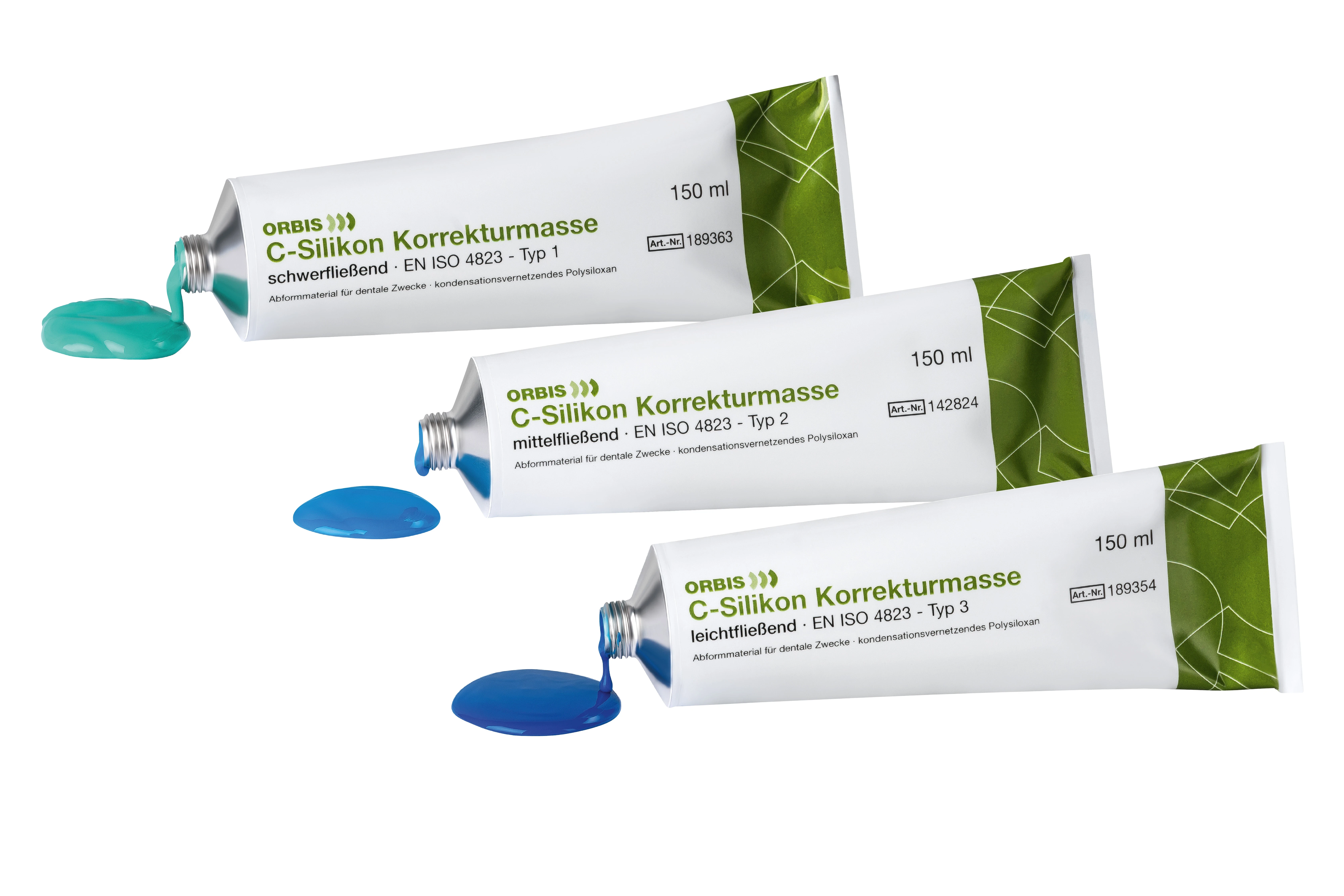 Silikon-Korrekturmassen, schwerfließend, Typ 1, grün