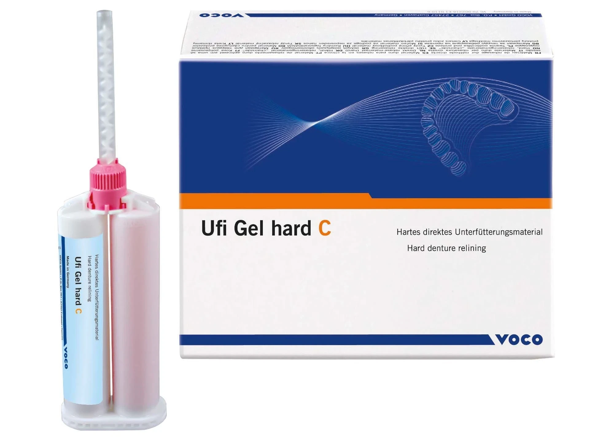 Ufi Gel hard C, Unterfütterungsmaterial, Set, Doppelkartusche à 80 g