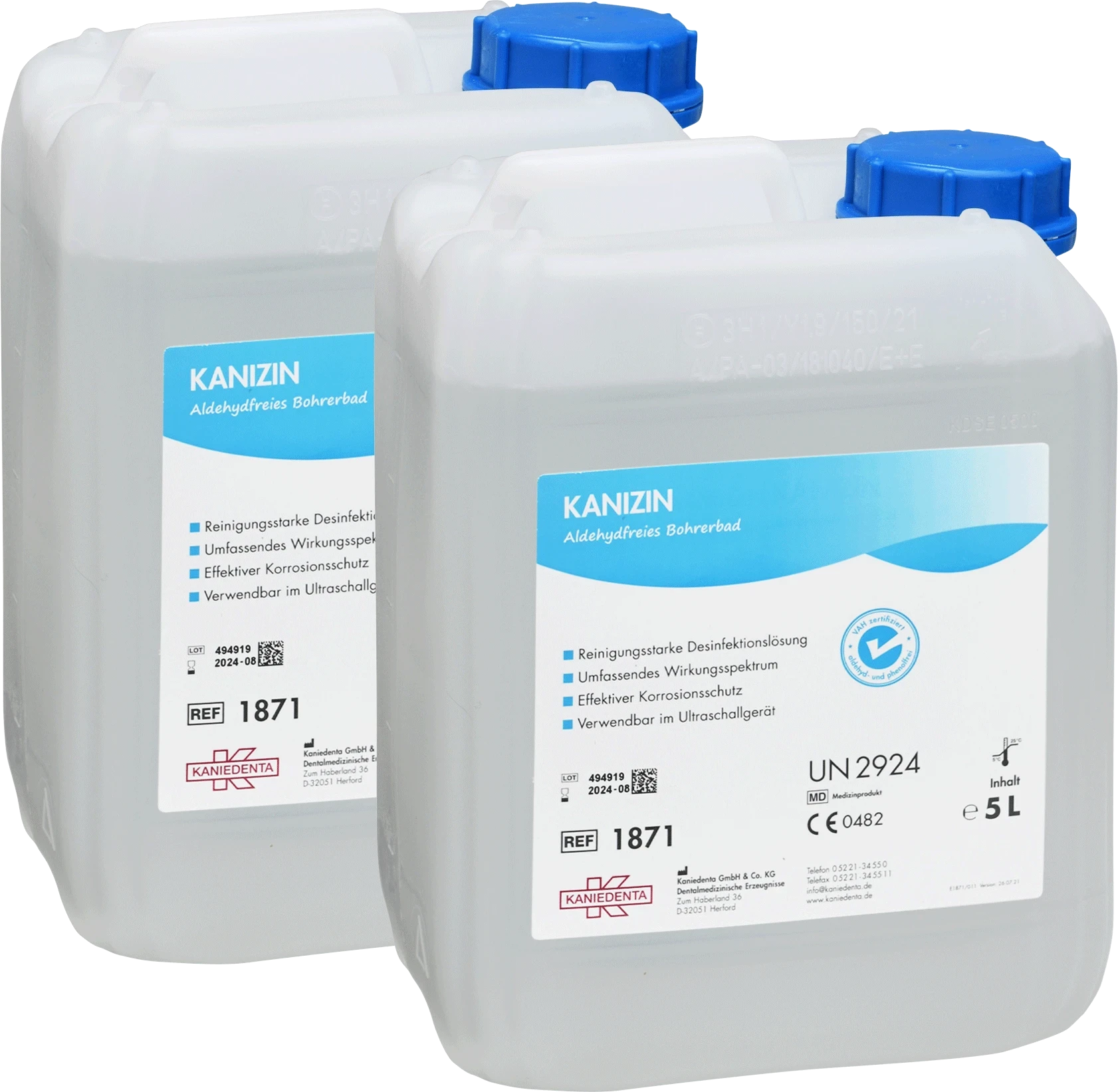 Kanizin Bohrerbad 5 Liter Kanister, Gebrauchsfertig und aldehydfrei, VAH-zertifiziert