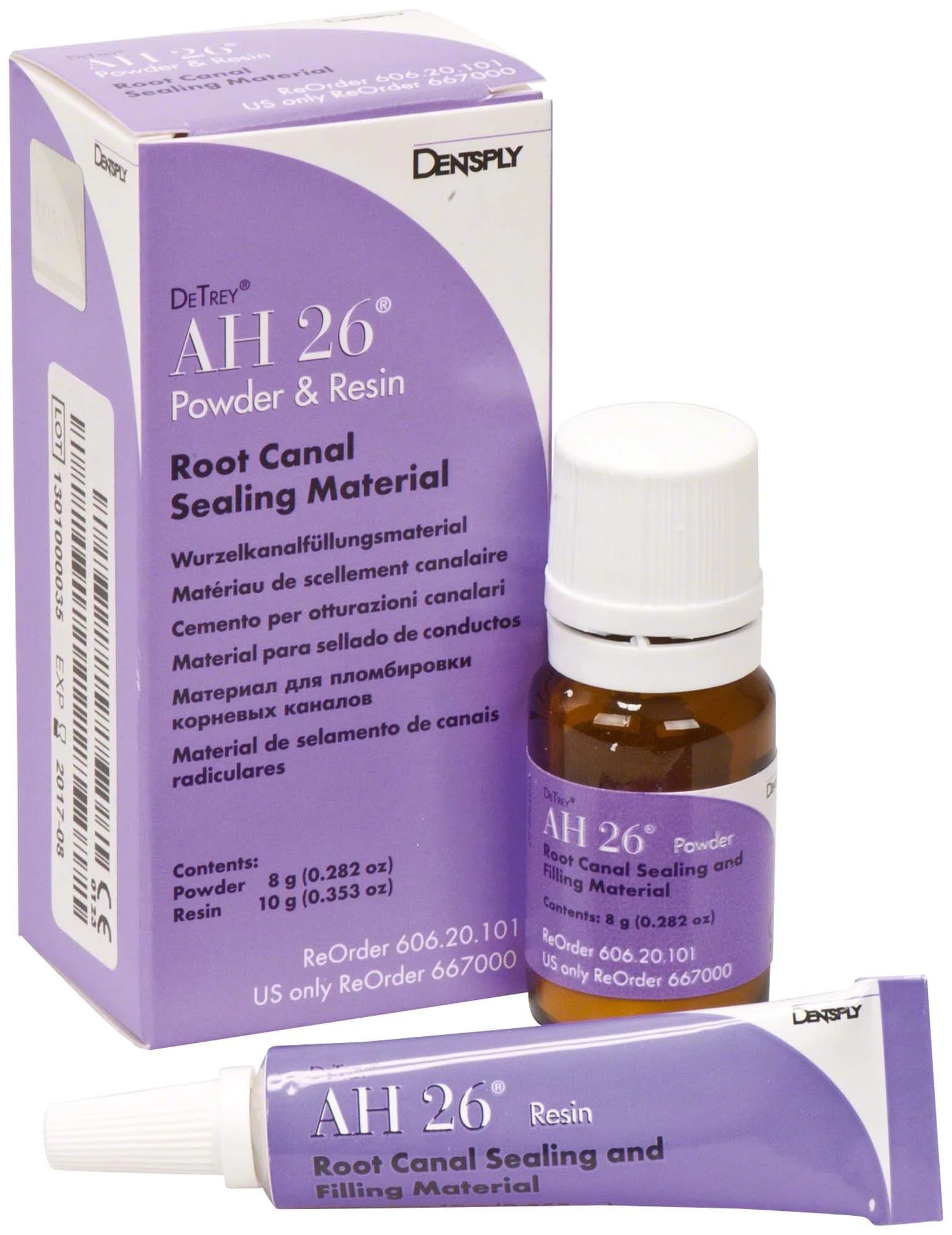 AH 26 (mit Silber), Wurzelkanalfüllungsmaterial, Packung à 8g Pulver und 10g Harz, Set