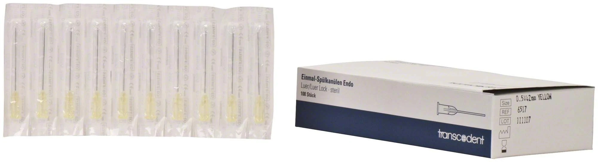 Einmal-Spülkanülen Endo, 0,5 × 42 mm, G25, gelb, Packung à 100 Stück