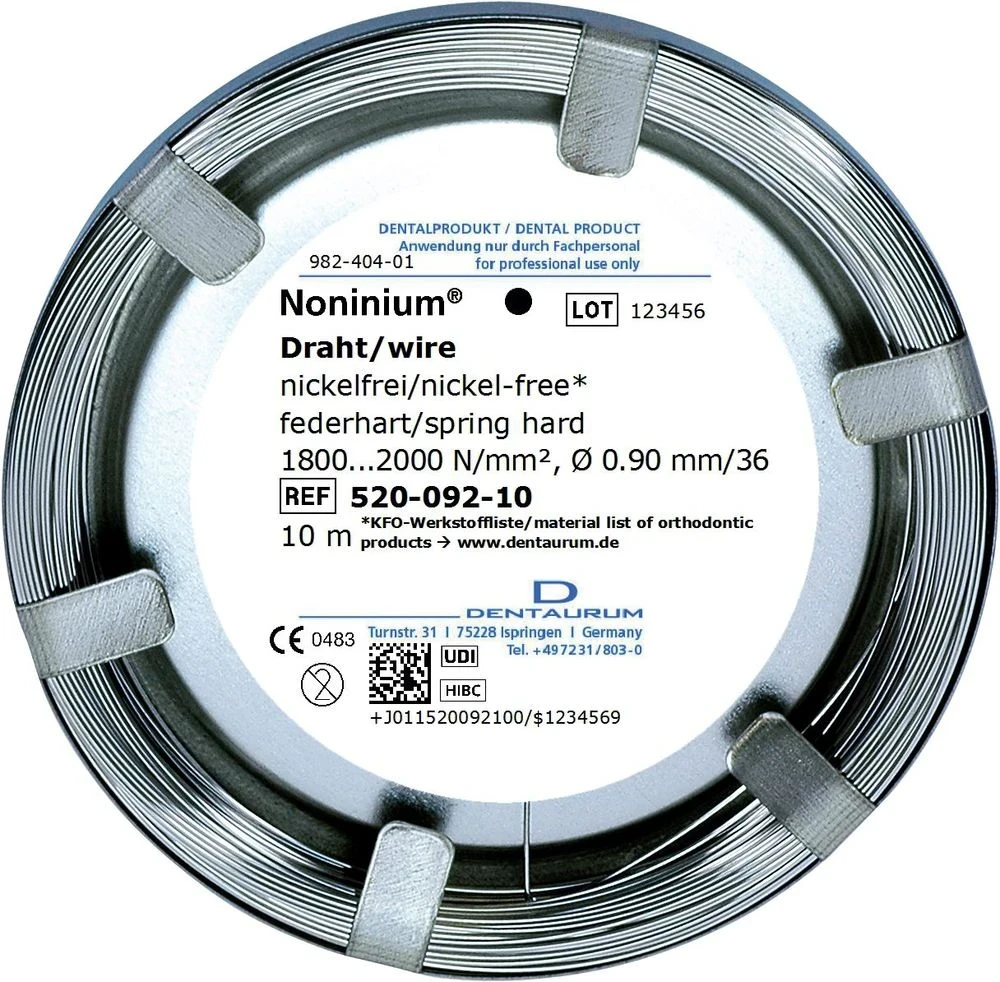 Noninium Rollendraht, rund, federhart, ø 0,90 mm / 36, 1 Rolle