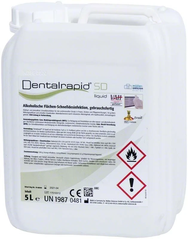 Dentalrapid SD Fruit, Alkoholische Flächen-Schnelldesinfektion, Kanister à 5 Liter