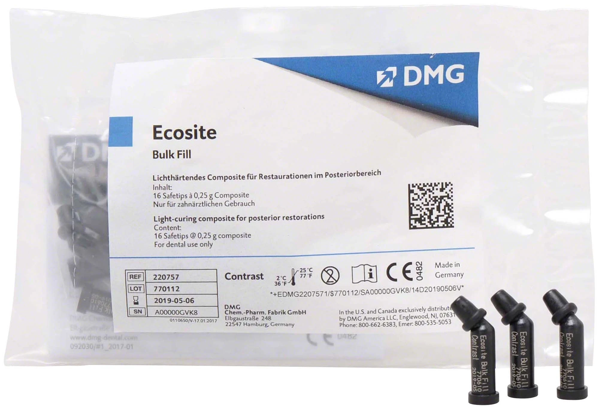 Escosite Bulk Fill Safetips Contrast, Komposit, 16 Kapseln à 0,25 g