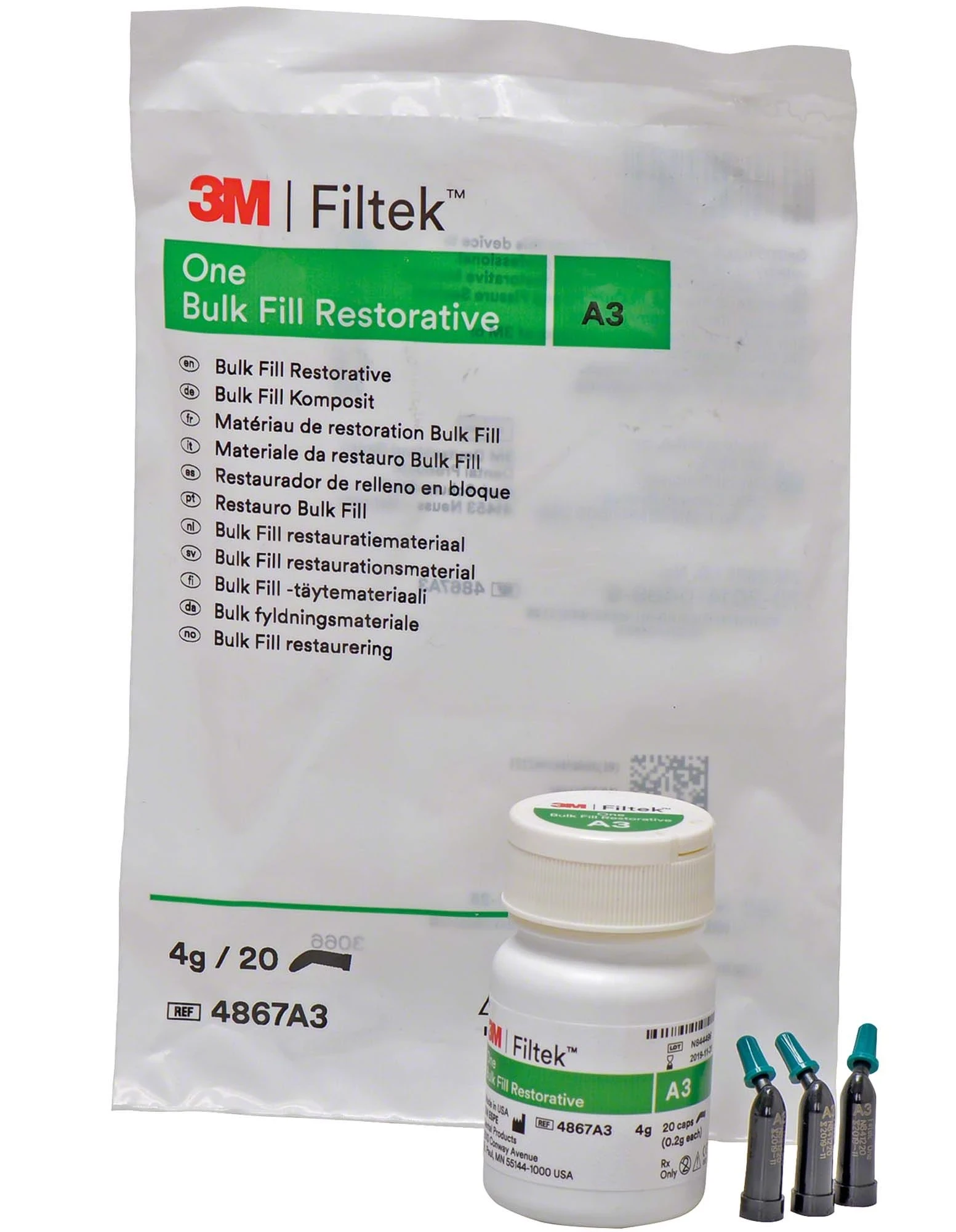 Filtek One Bulk Fill, A3, 20 Kapseln à 0,2 g