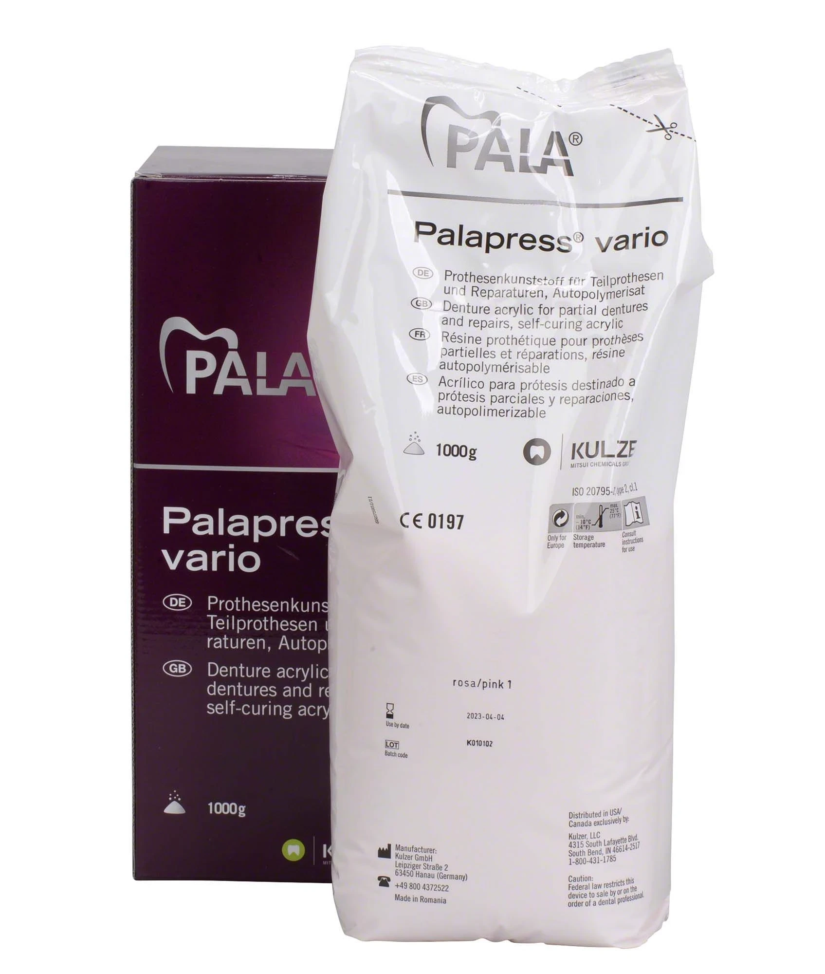 Palapress Vario Pulver, Prothesenkunststoff, rosa, Packung à 1 kg